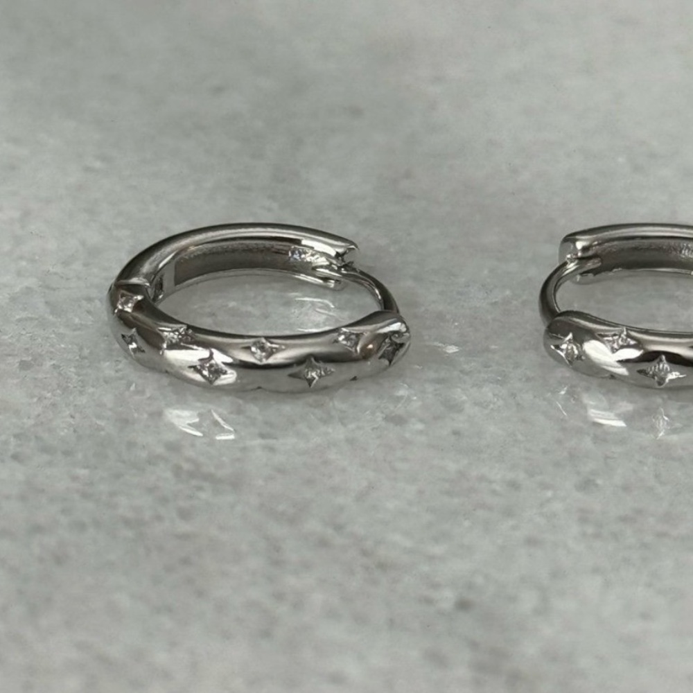 COPY - COPY - Sterling Silver Star Crystal Pave Hoop Earrings

Brand New - Picture 2 of 5